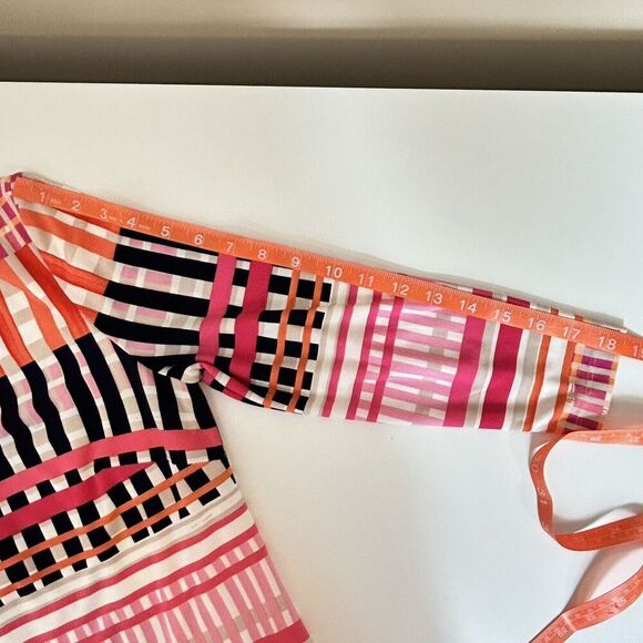 Eliza J Sz 4 Geometric Striped Shift Dress Colorful Stretch Career Spring Event - Picture 9 of 10